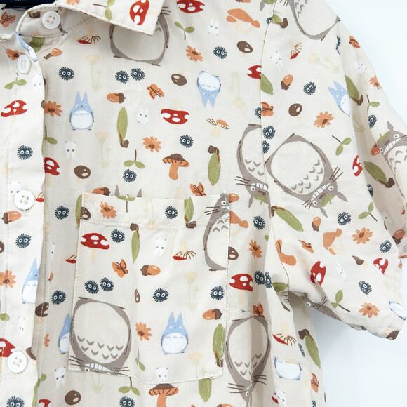 Her Universe x My Neighbor Totoro Womens Forest Cat Button Up Graphic Shirt Sz M - Picture 3 of 6